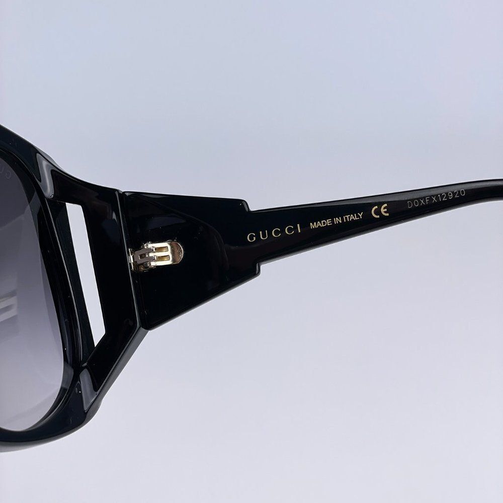 NEW Gucci GG0875S 001 Women Rectangle Oversized Black Grey Gradient Sunglasses - Picture 9 of 11